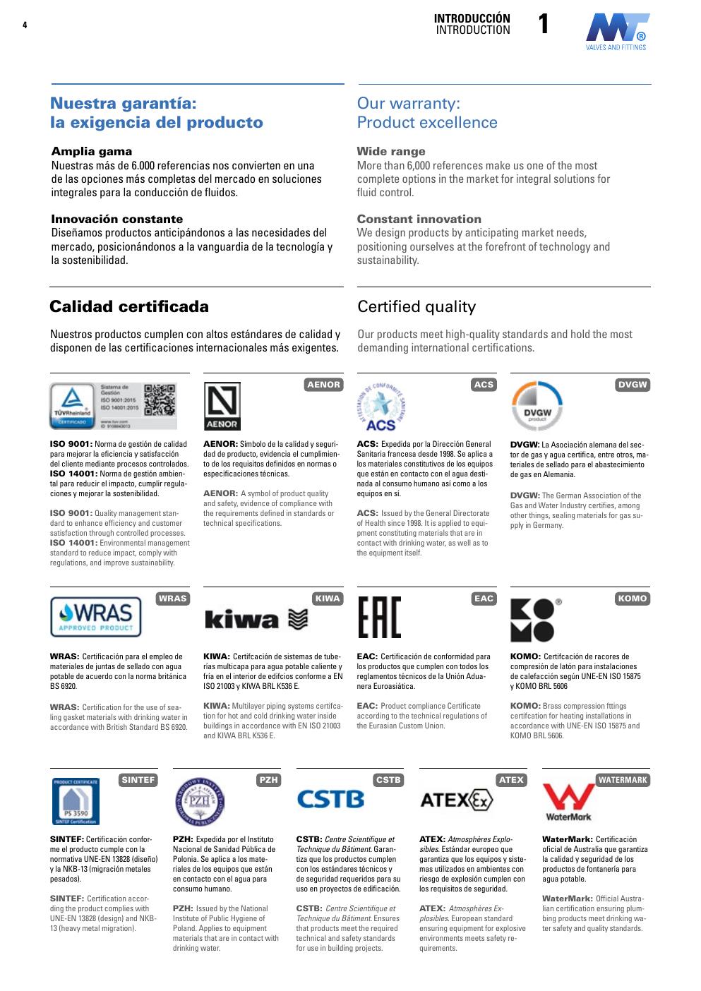 Warranty and certifications